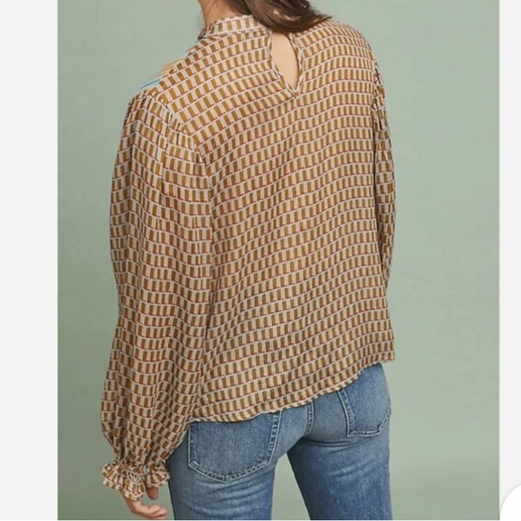 Fall Special Anthropologie Conditions Apply Retro Peasant Blouse XXS NWT - Picture 2 of 16